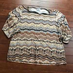 Bon Worth top in browns and blacks